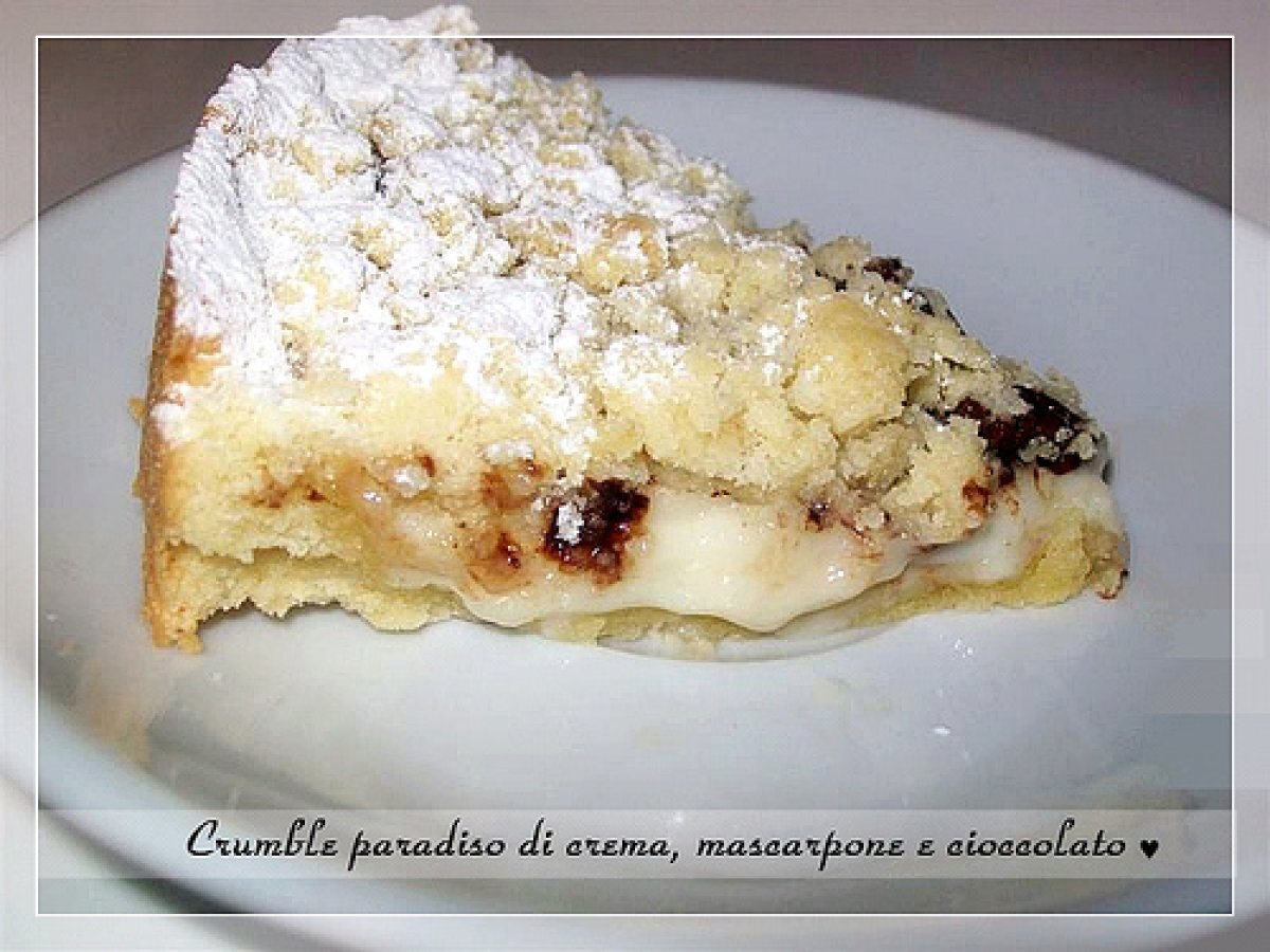 Torta con crumble paradiso di crema, mascarpone e cioccolato - foto 3