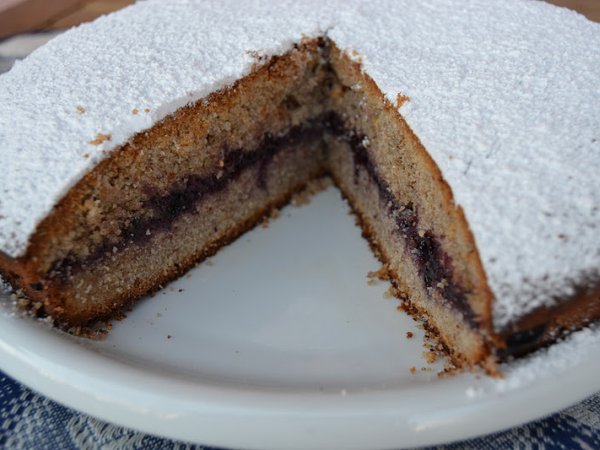 Torta con farina di grano saraceno e mirtilli