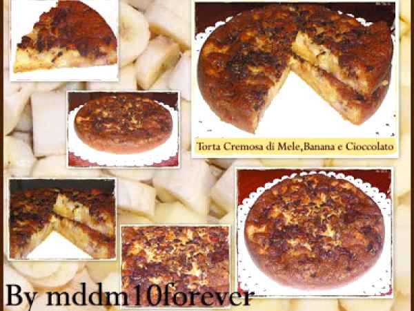TORTA CREMOSA DI MELE, BANANA E CIOCCOLATO, foto 7