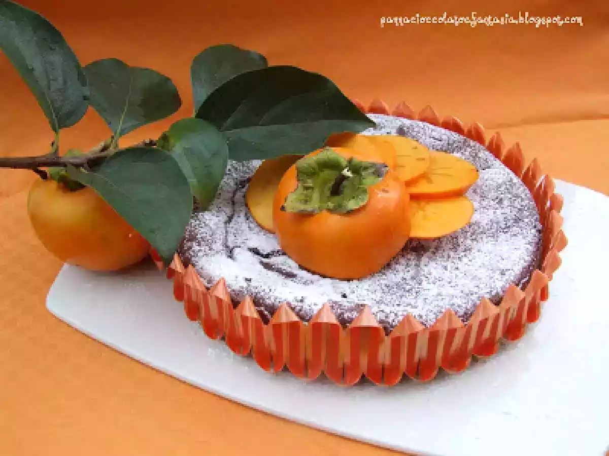 Torta di cachi al cioccolato