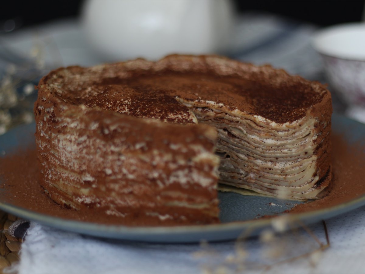 Torta di crepes al Tiramisù, un dessert goloso e facile da preparare, foto 5