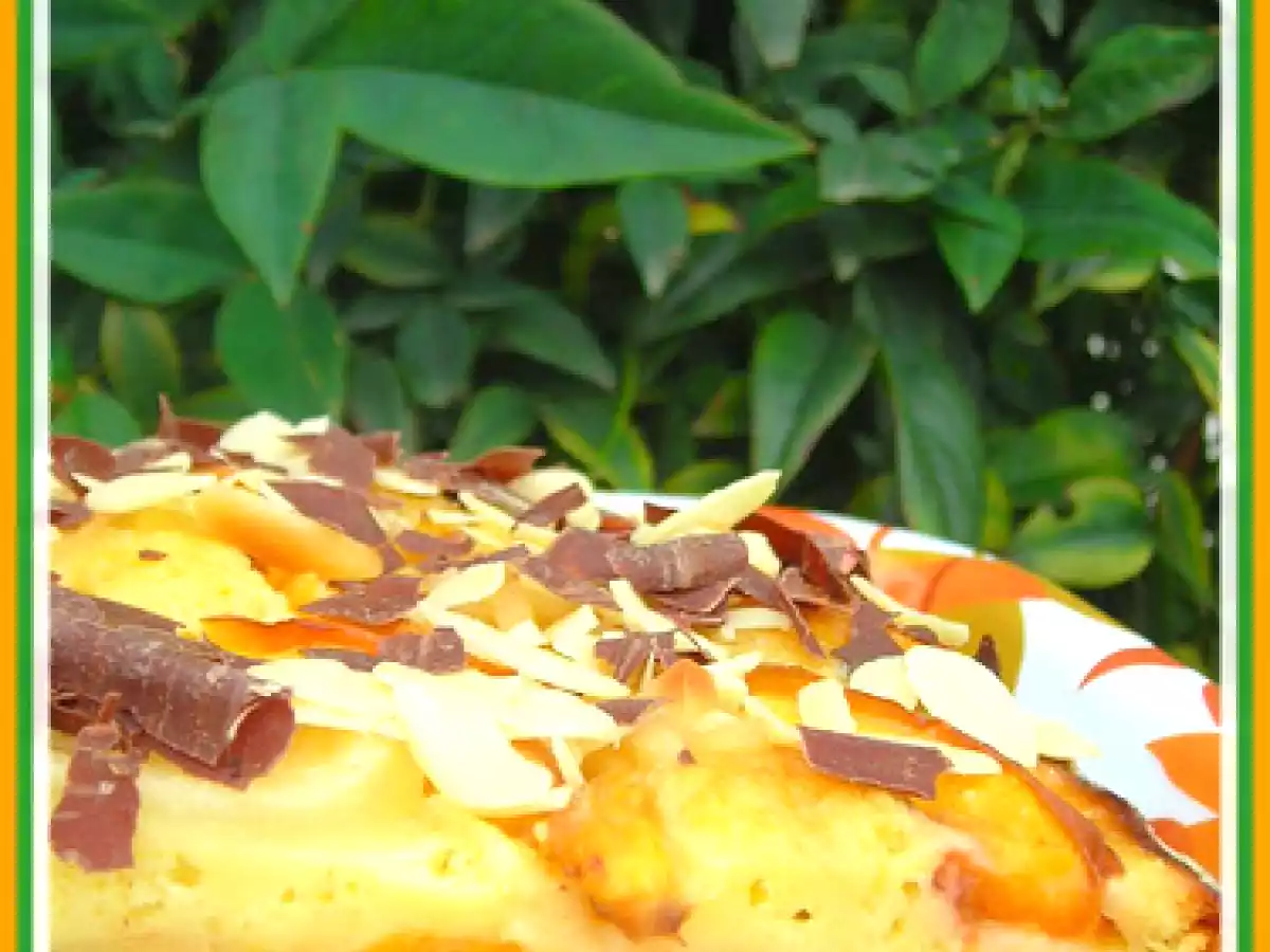 TORTA DI FARINA DI CECI CON RICOTTA, PESCHE E PERE - foto 2