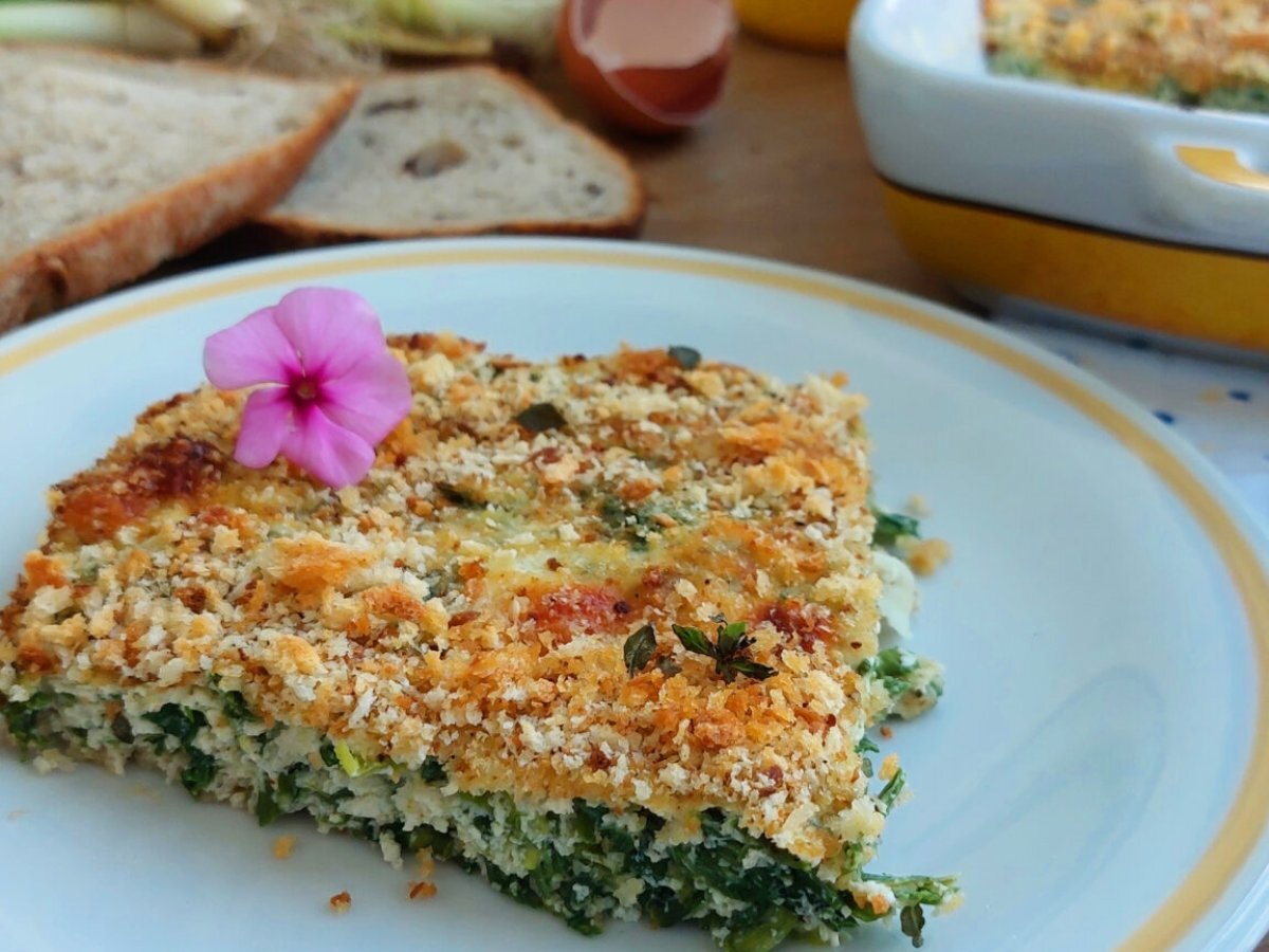 Torta di gambi di cipollotto fresco e ricotta