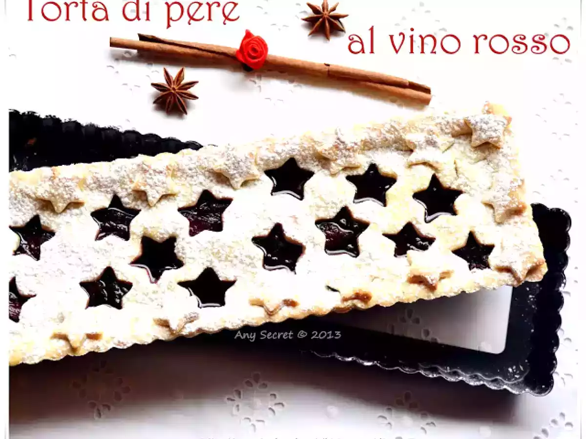 Torta di pere al vino rosso dolce