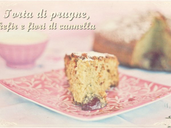 Torta di prugne, kefir e fiori di cannella, foto 2