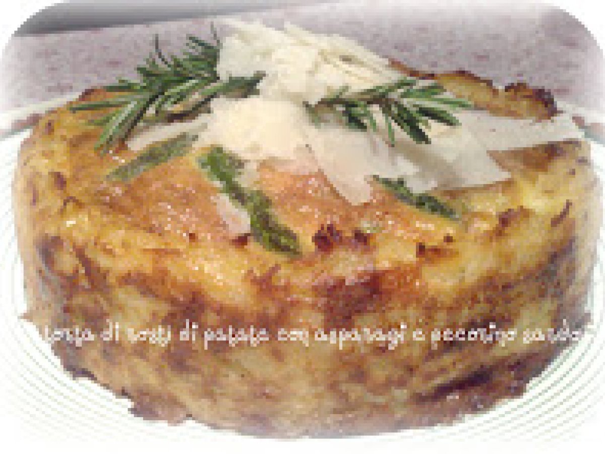 TORTA DI ROSTI' DI PATATE CON ASPARAGI E PECORINO SARDO - foto 4