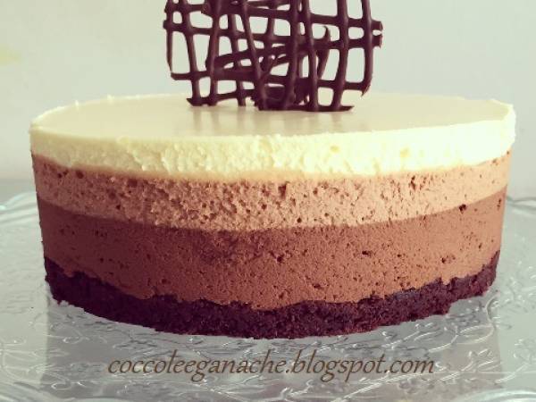 Torta Mousse ai tre cioccolati