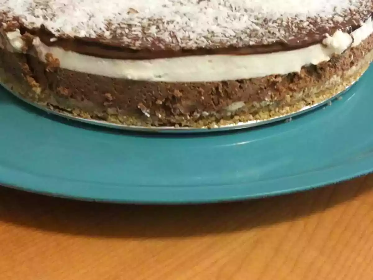 Torta mousse cioccolato e cocco senza uova