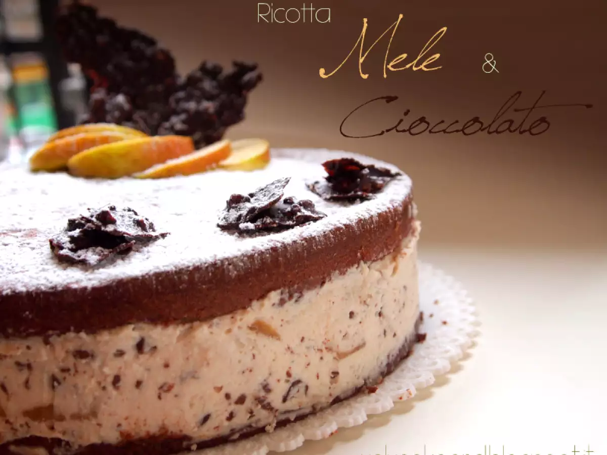 Torta ricotta mele e cioccolato