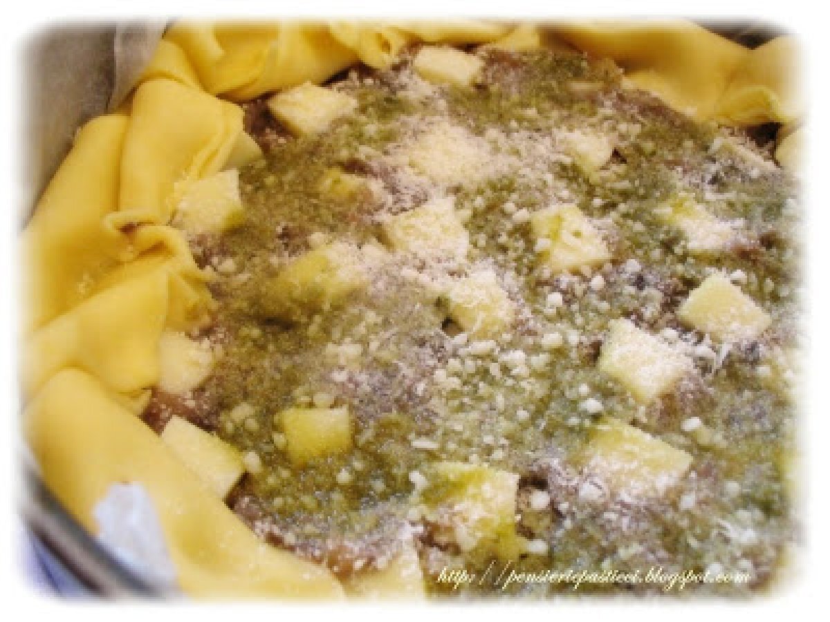 Torta salata alle melanzane e pesto, foto 3