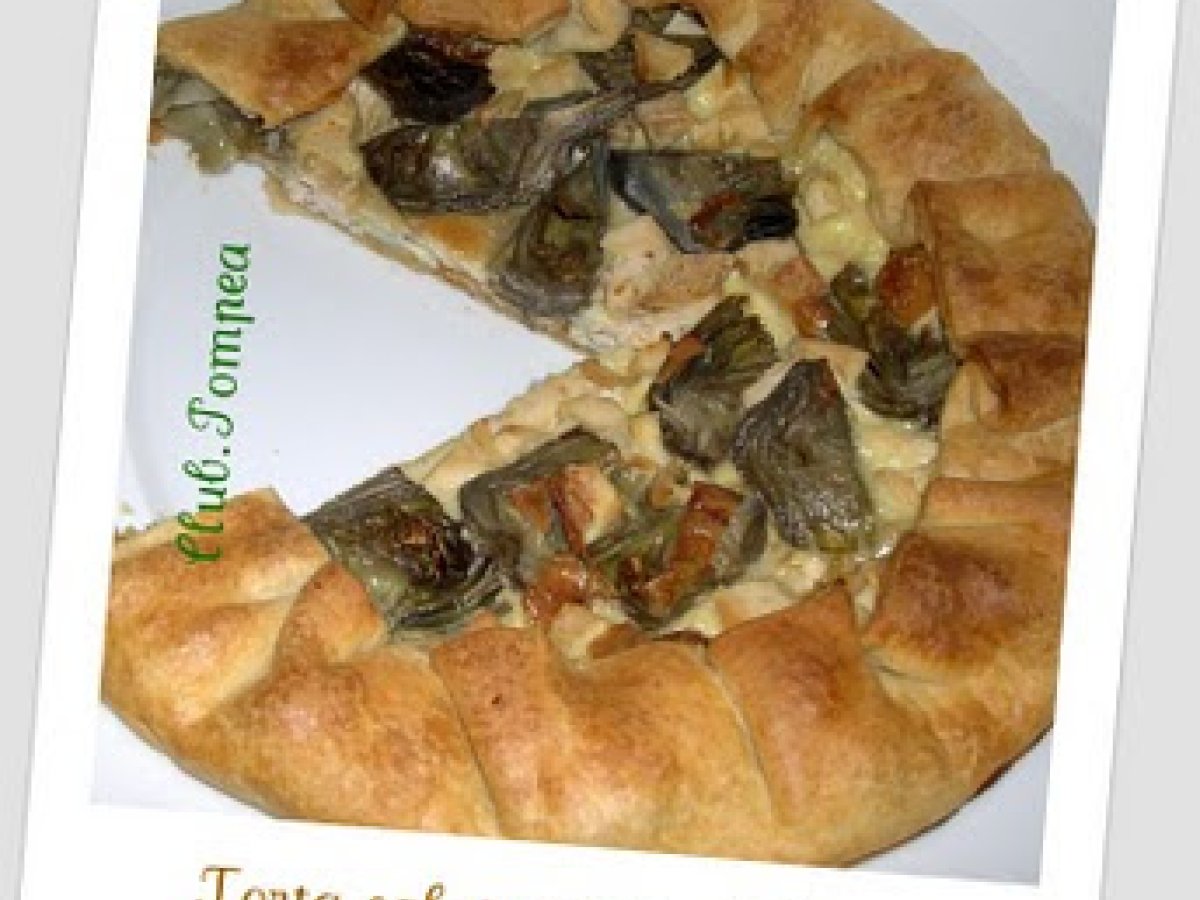 Torta salata con carciofi e pollo