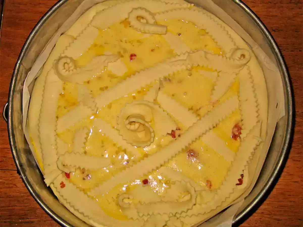 Torta salata con cipolla e salsiccia - foto 3