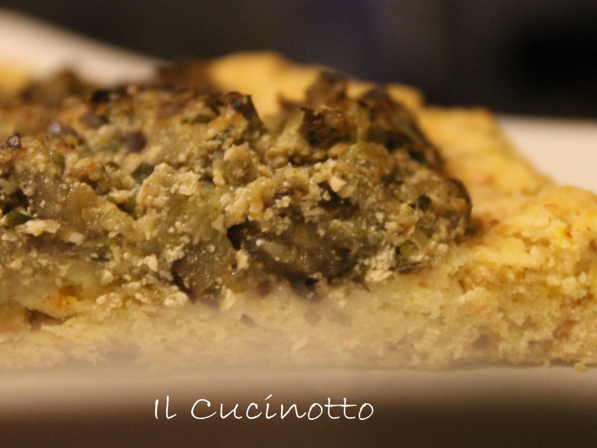 Torta salata con frolla integrale al curry