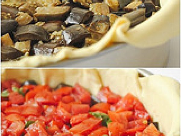 Torta Salata con Melanzane, Pomodori e Caciocavallo, foto 4
