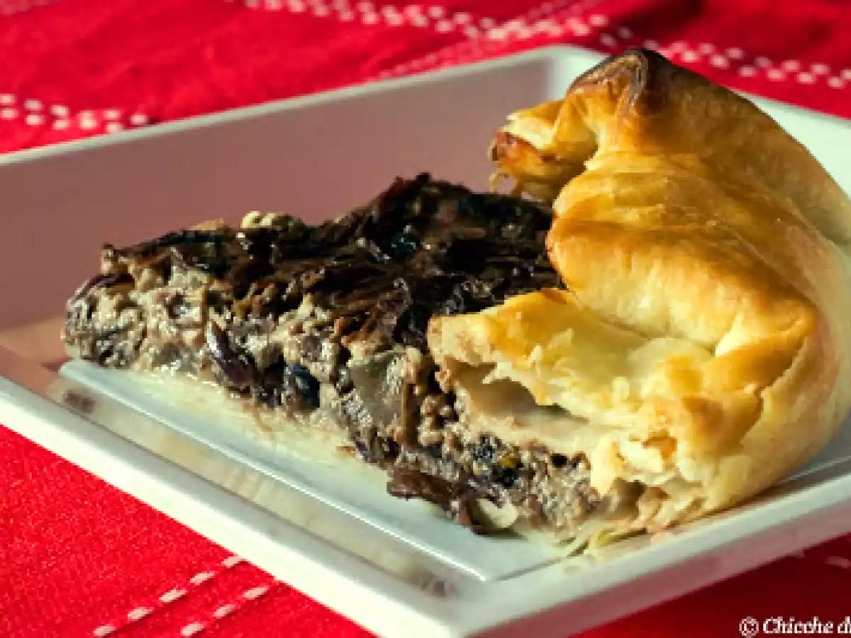 Torta salata con radicchio, pere e olive nere - foto 2