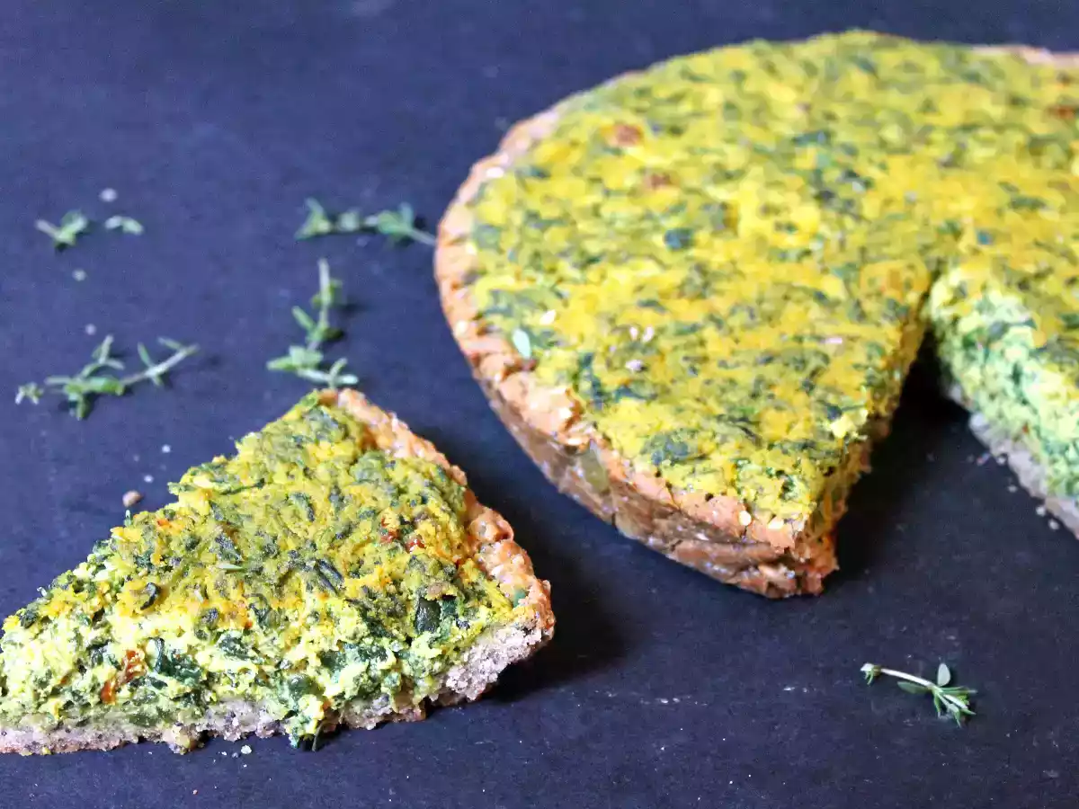 Torta salata tofu e spinaci