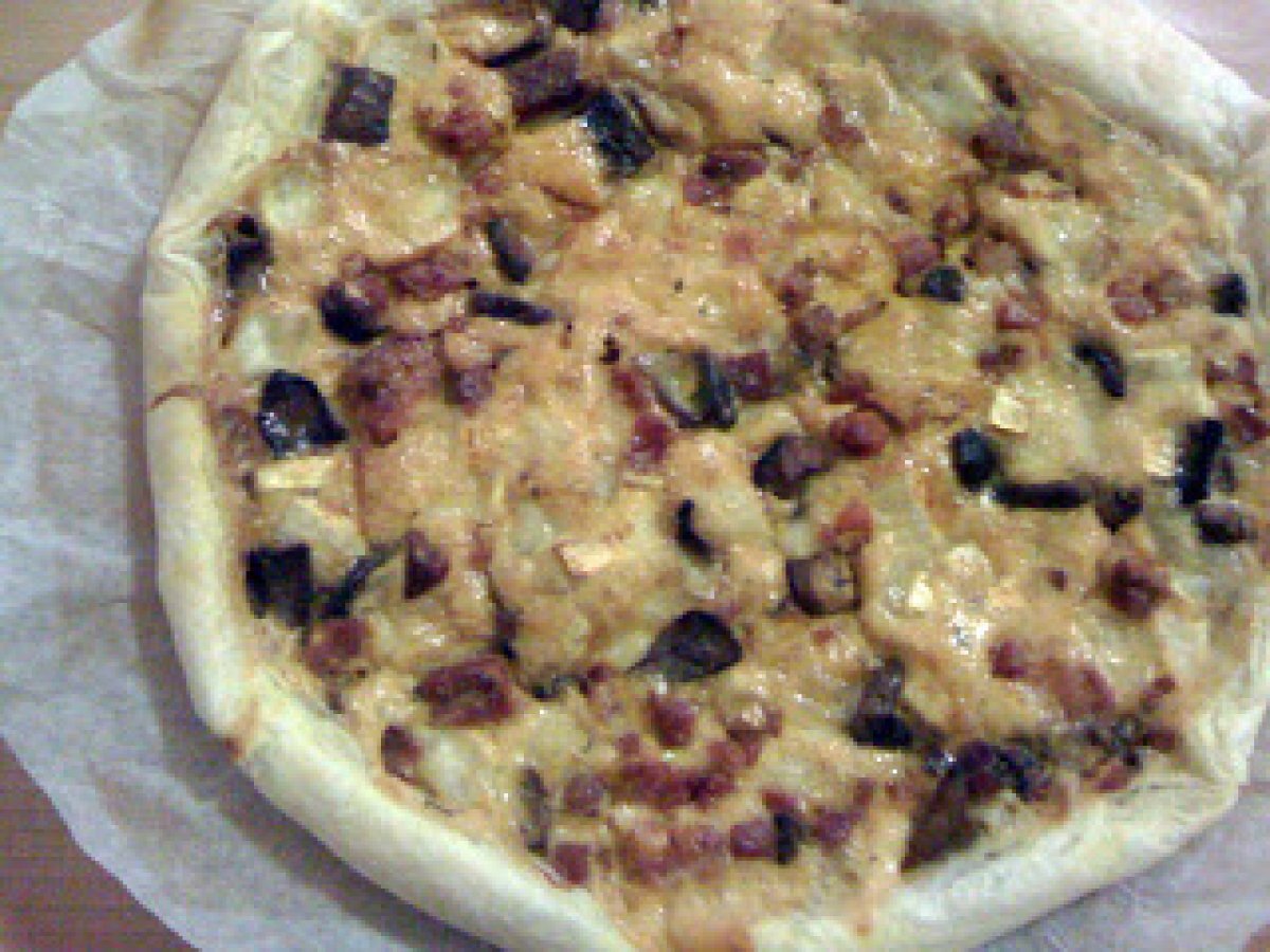 Torta speck brie e funghi