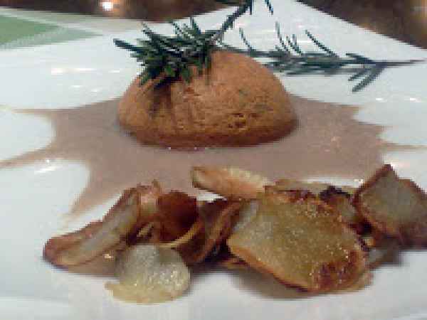 TORTINI DI ZUCCA AL ROSMARINO CON SALSA DI TOPINAMBUR E FUNGHI, foto 2