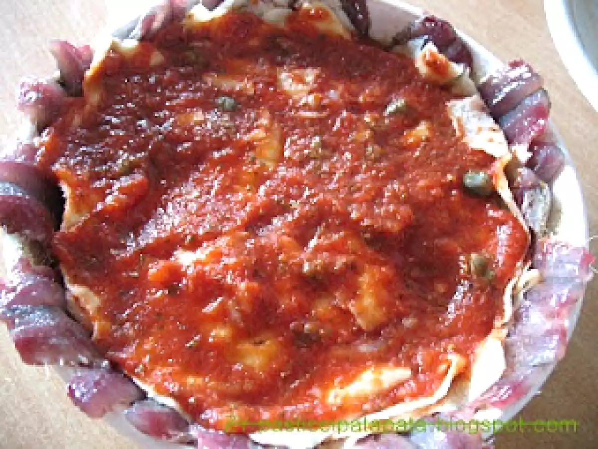 Tortino di alici con pane carasau