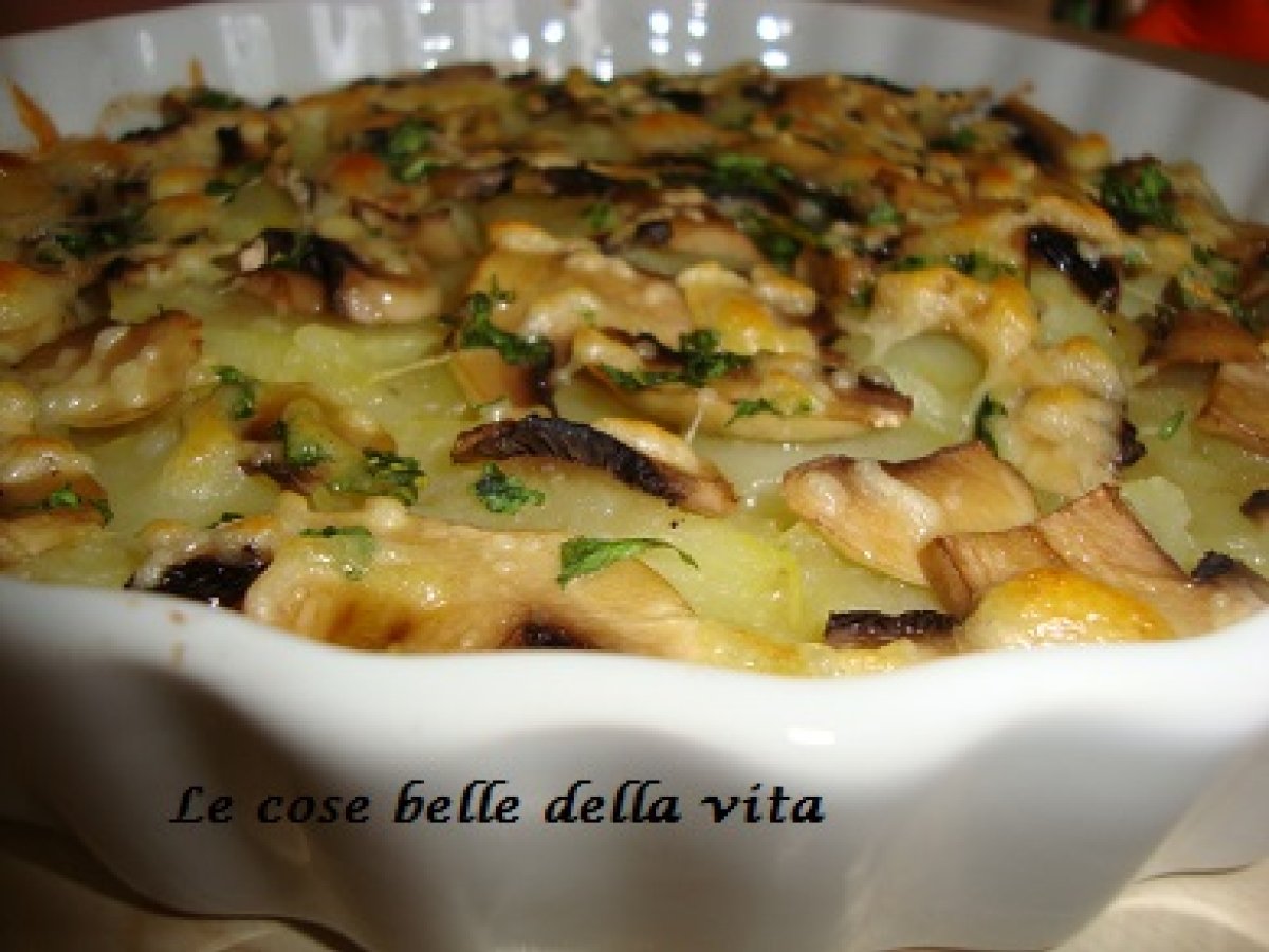 Tortino di funghi e patate