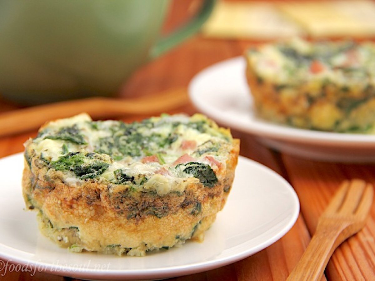Tortino di patate con spinaci e uova