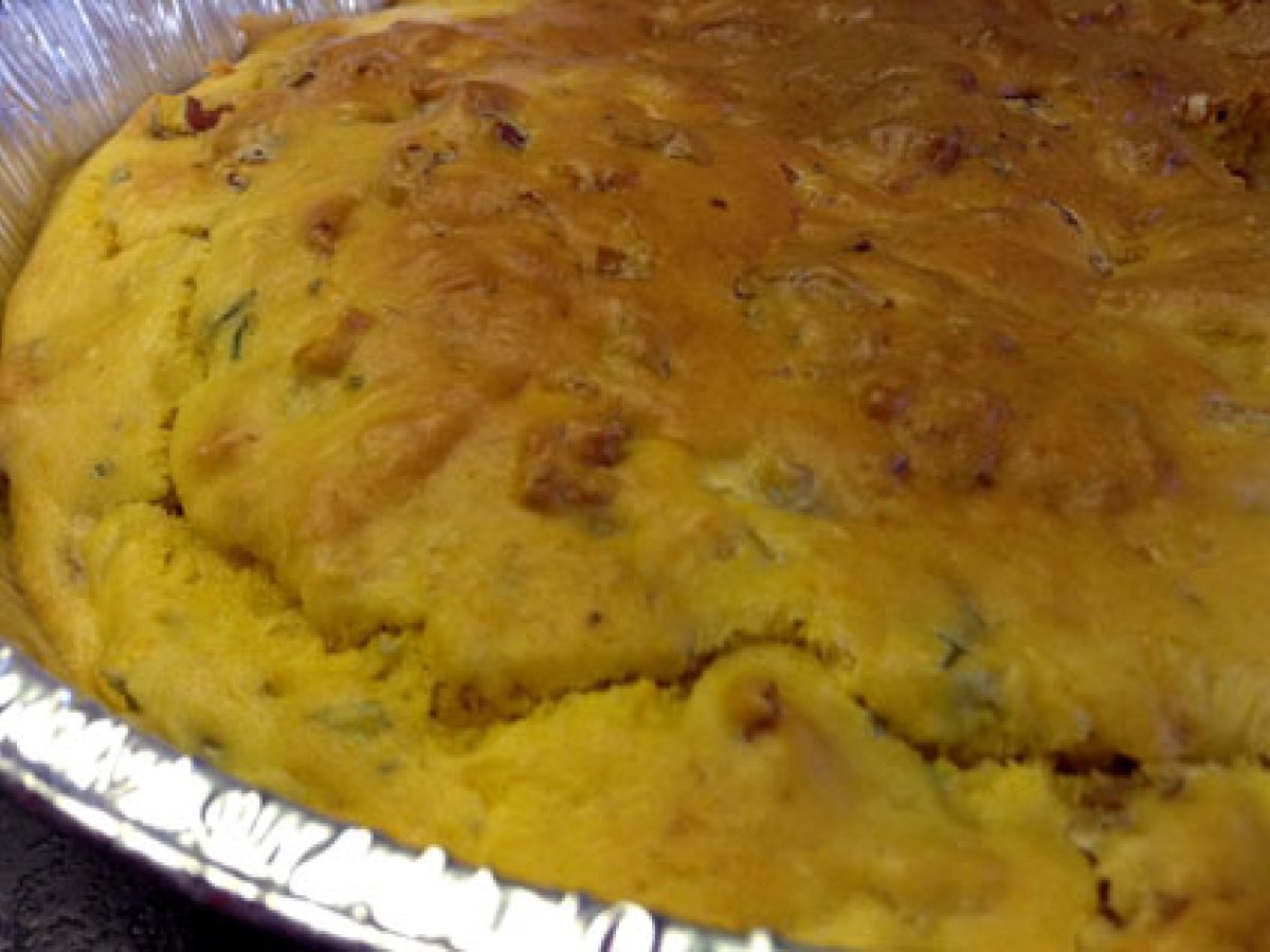 Tortino di zucca, speck e cipollotti