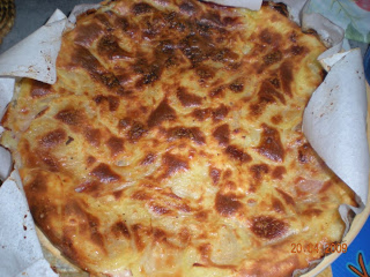 Tortino patate, mortadella e parmigiano