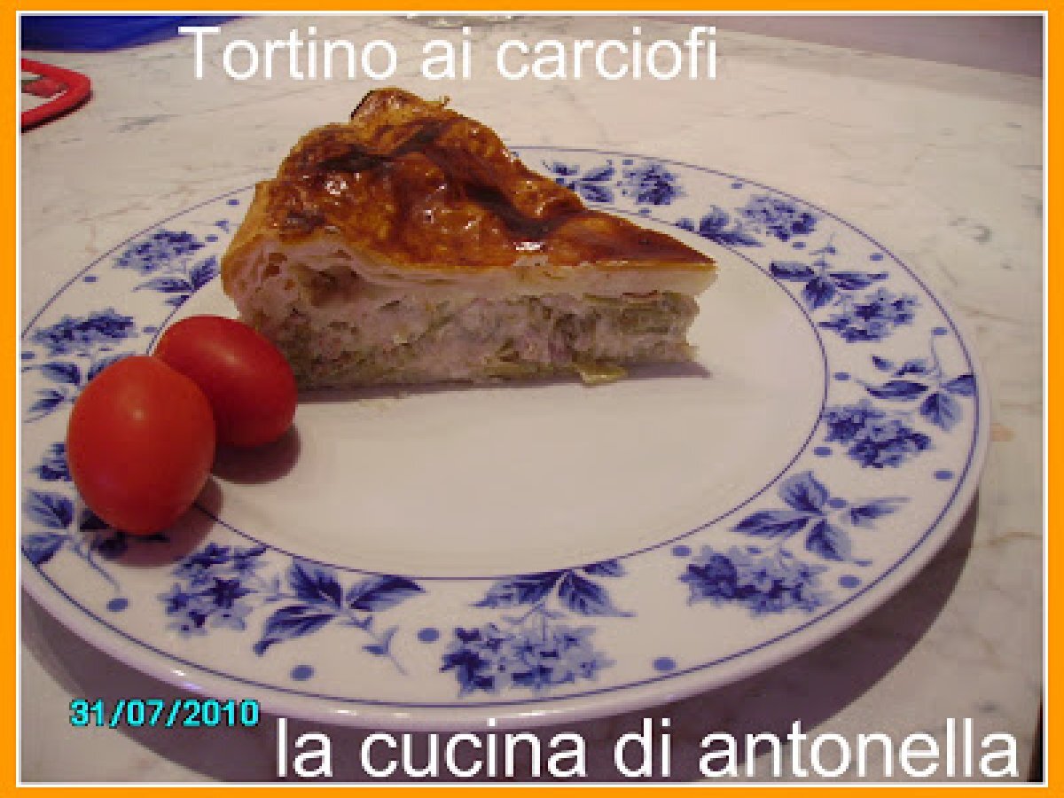 Tortino salato di carciofi e prosciutto cotto