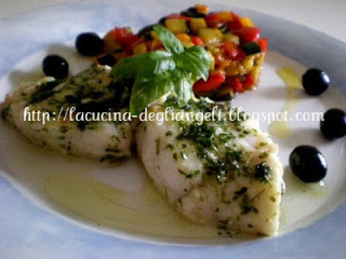 Tranci di cernia con caponata di verdure, foto 3