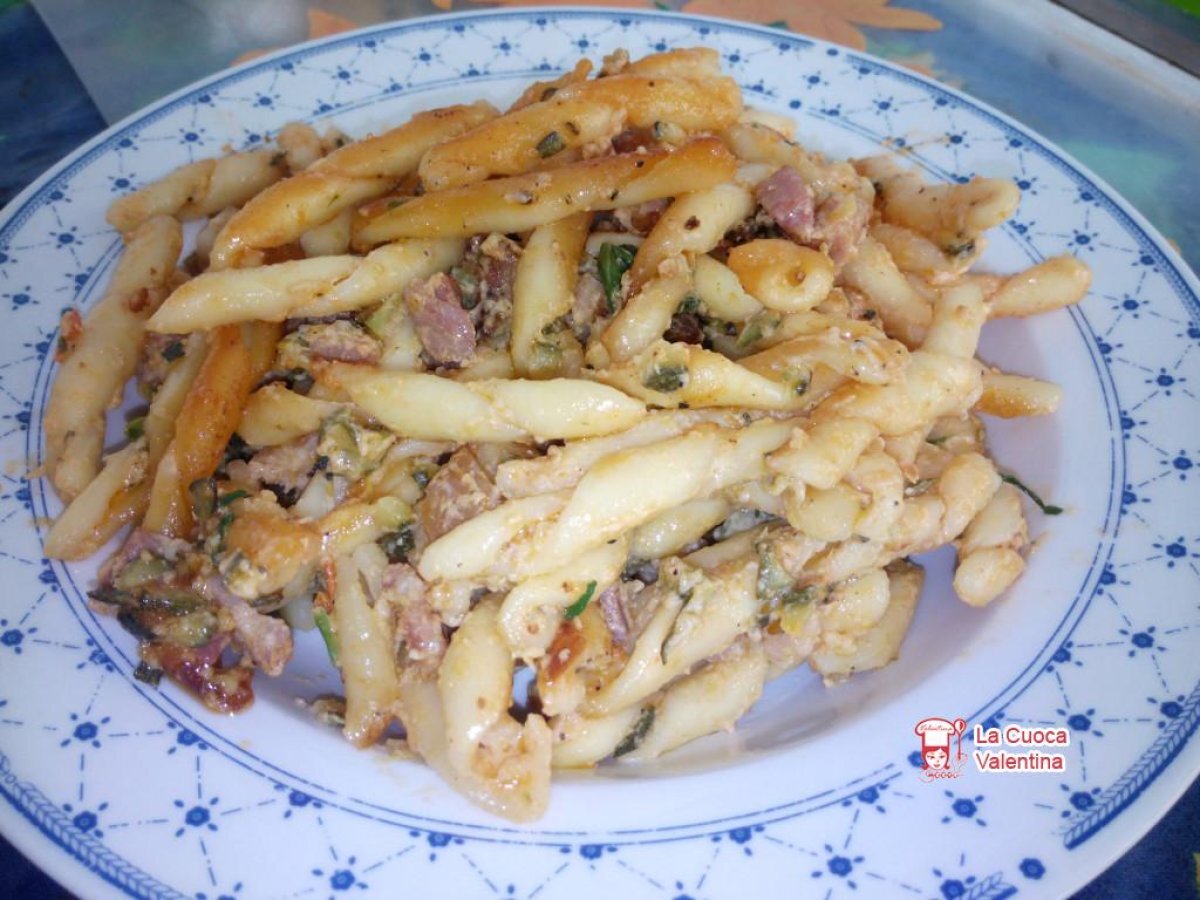 Trofie con pancetta e zucchine