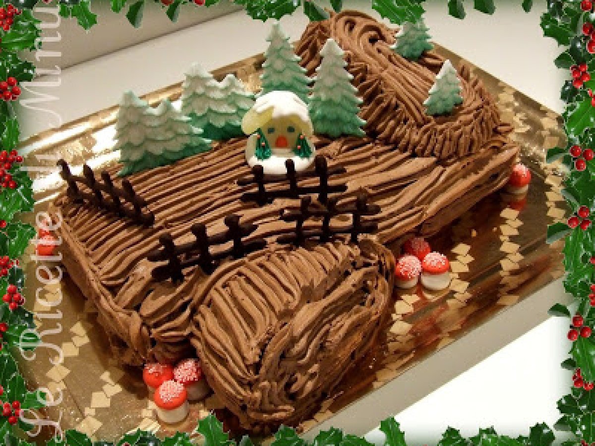 Tronchetto Di Natale Torta.Tronchetto Di Natale E Auguri Di Buon Anno Ricetta Petitchef