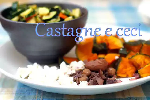 Un contorno che scalda: castagne e ceci.
