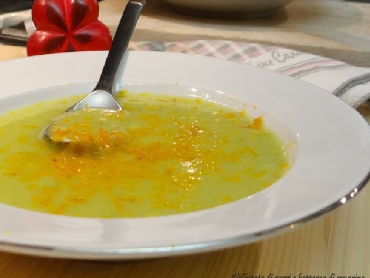 Vellutata di porri e bottarga di muggine