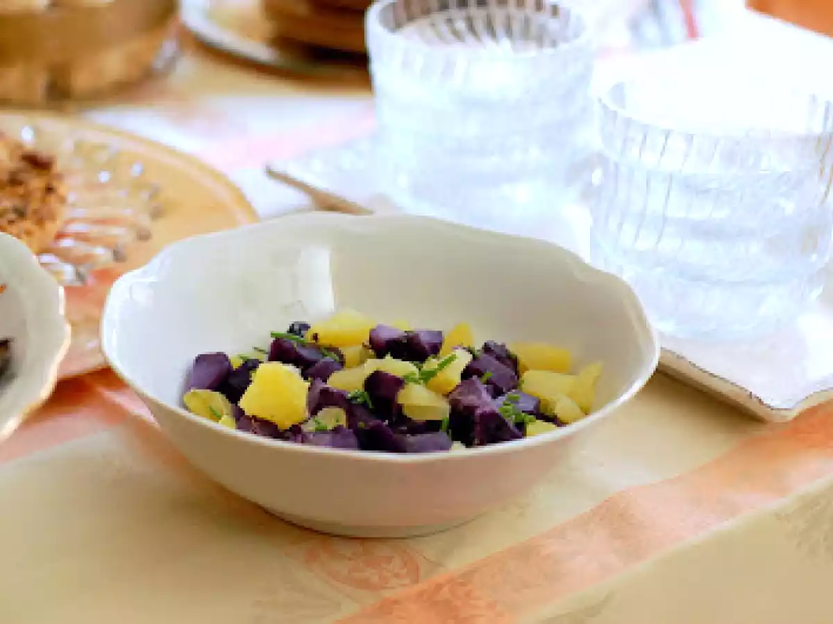 Vitel tonnè allo yogurt con contorno di patate viola - foto 3