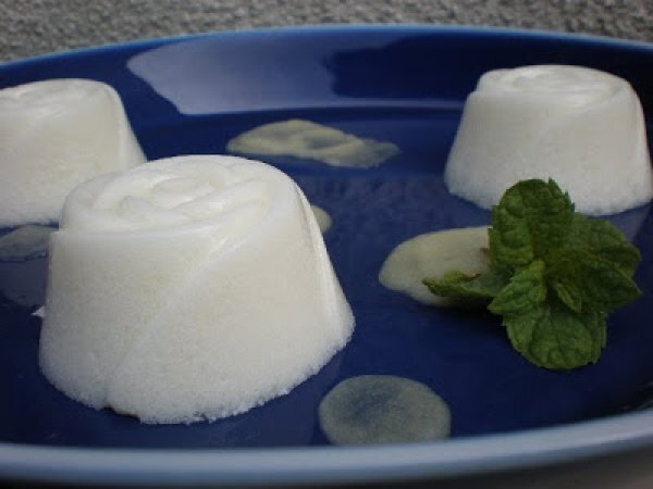 Yogurt e agar-agar in salsa di ananas