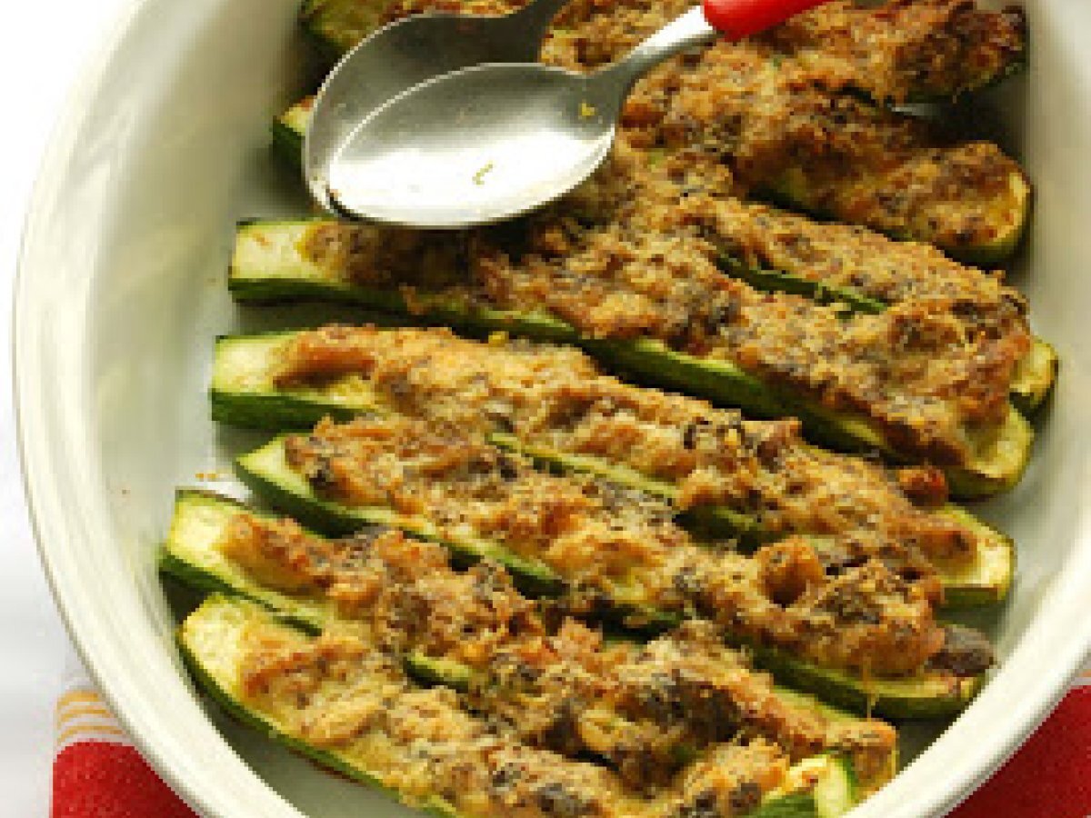 Zucchine ripiene con tonno e menta