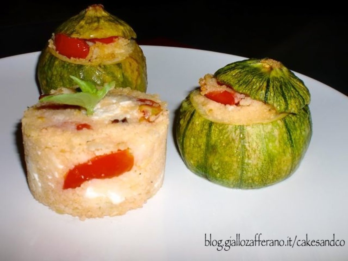 Zucchine ripiene couscous feta e olive