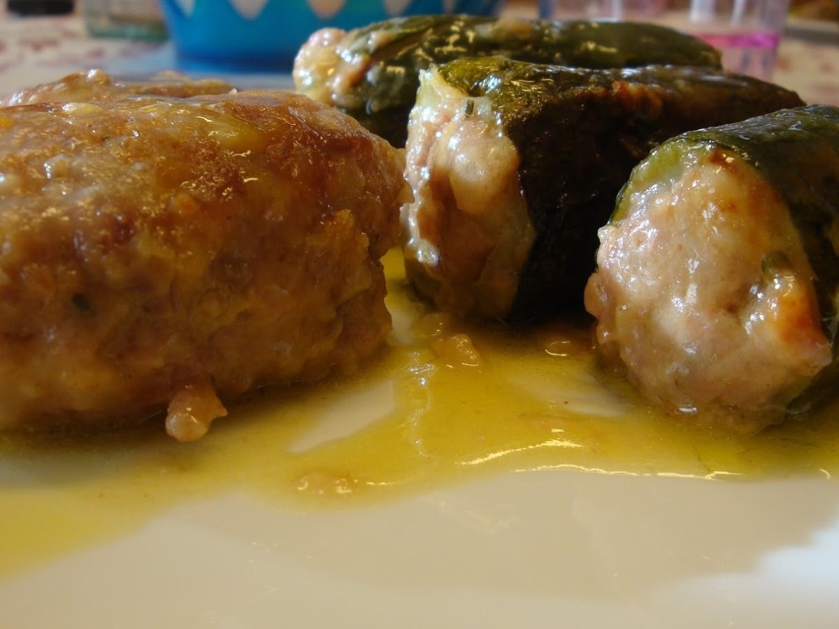 Zucchine ripiene e polpettine