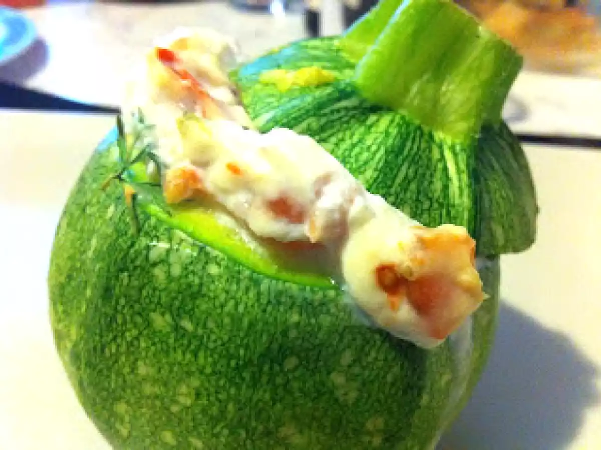 Zucchine tonde con ripieno delicato