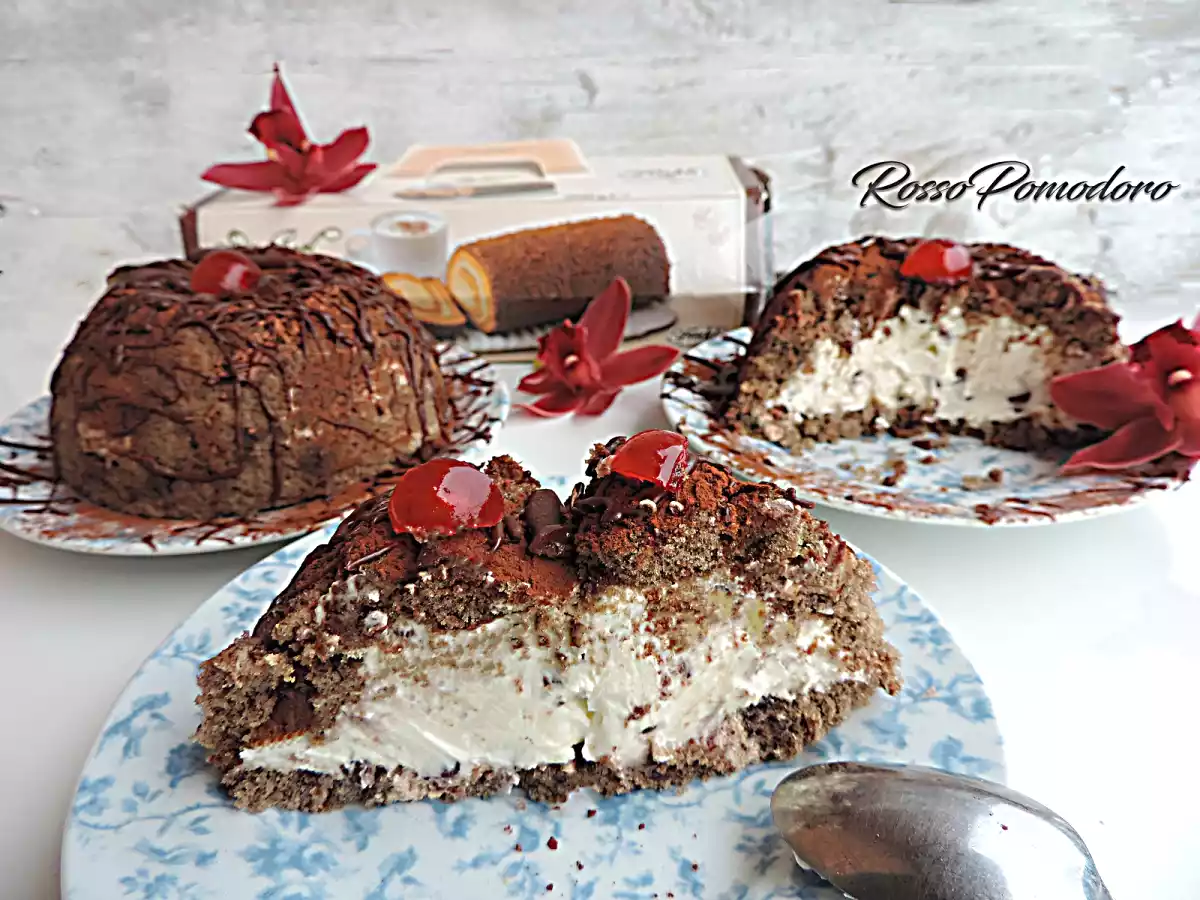 Zuccotto mascarpone ricotta e gocce di cioccolato