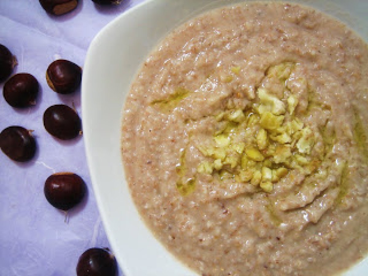Zuppa di castagne, mele e farro