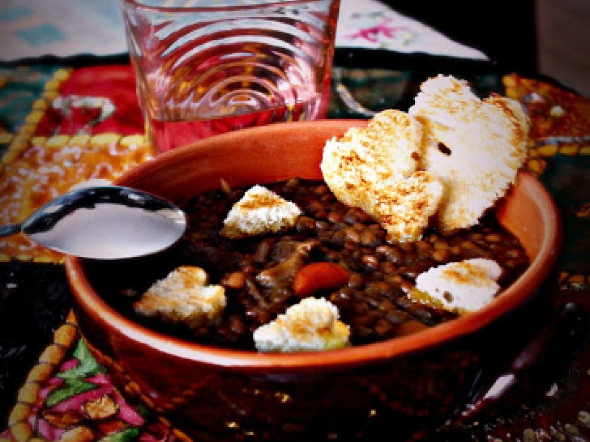 Zuppa di lenticchie e porcini