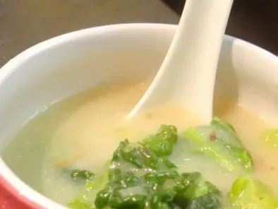 Zuppa di verza e latte di soia