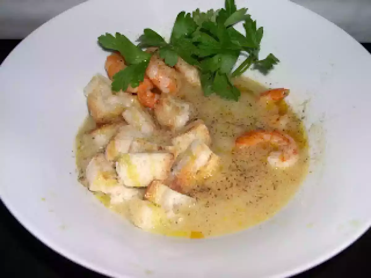 Zuppetta di fagioli cannellini con gamberi